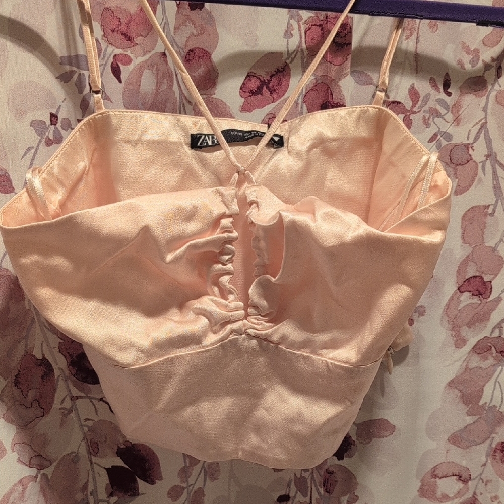 Zara Pink Bandeau Satin Intimates